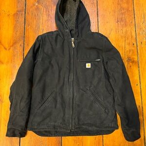 Carhartt Black Hooded Jacket with Zipper